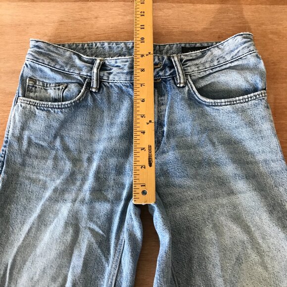 Allsaints Alana Jeans Women 27 Blue Mid Rise Stretch Straight Leg Preppy 18041 - Picture 8 of 11